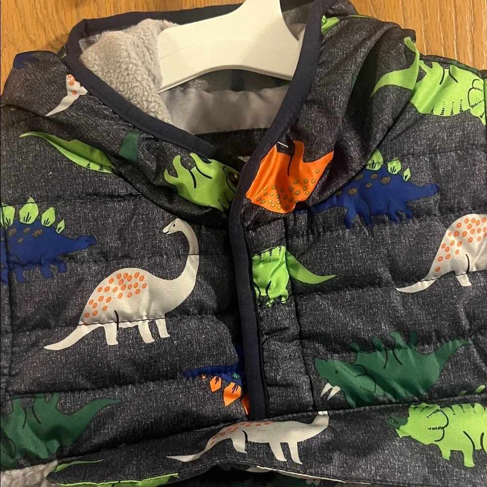 1 Madison Toddler Boys Fleece Dino Pullover Jacket with‎ Hood NWOT 18M